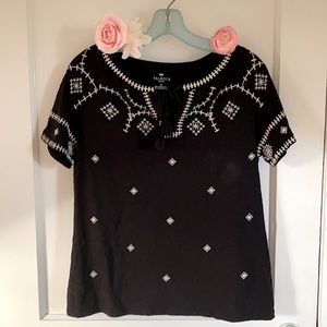 Talbots US size SP black and white tunic tee
